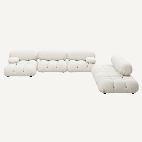 Large 5-seater modular corner sofa with footrest - Camelia