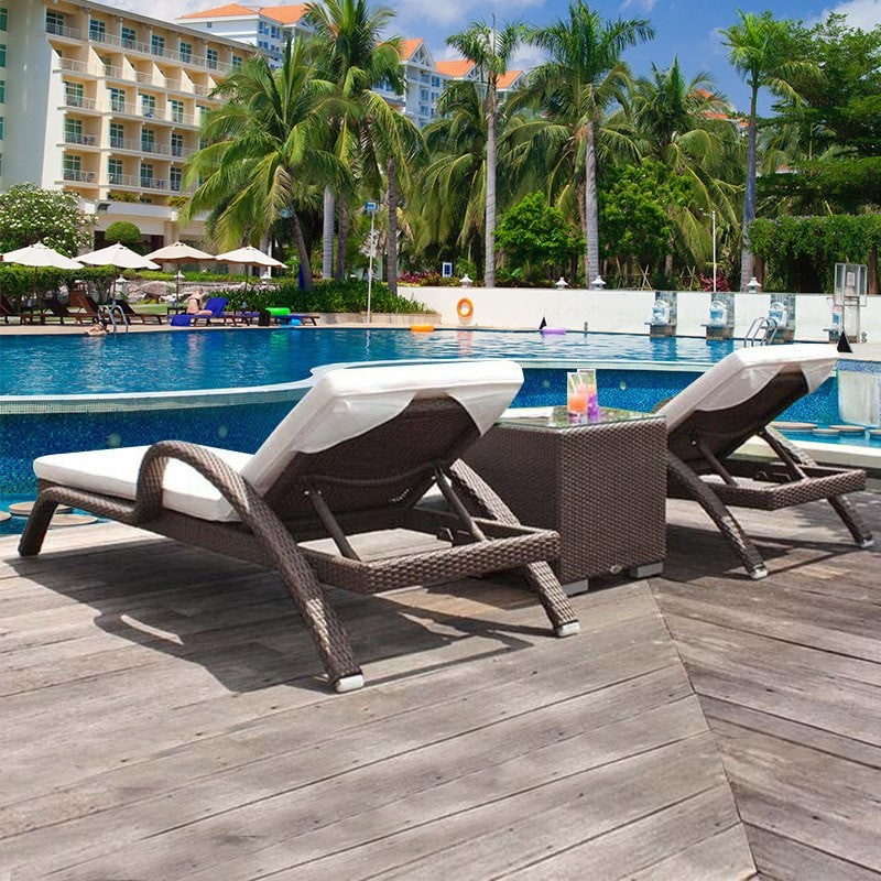 Garden furniture set in rattan BIARITZ