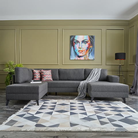 Eris – Anthracite L Shaped Corner Sofa Bed | Modular Sectional