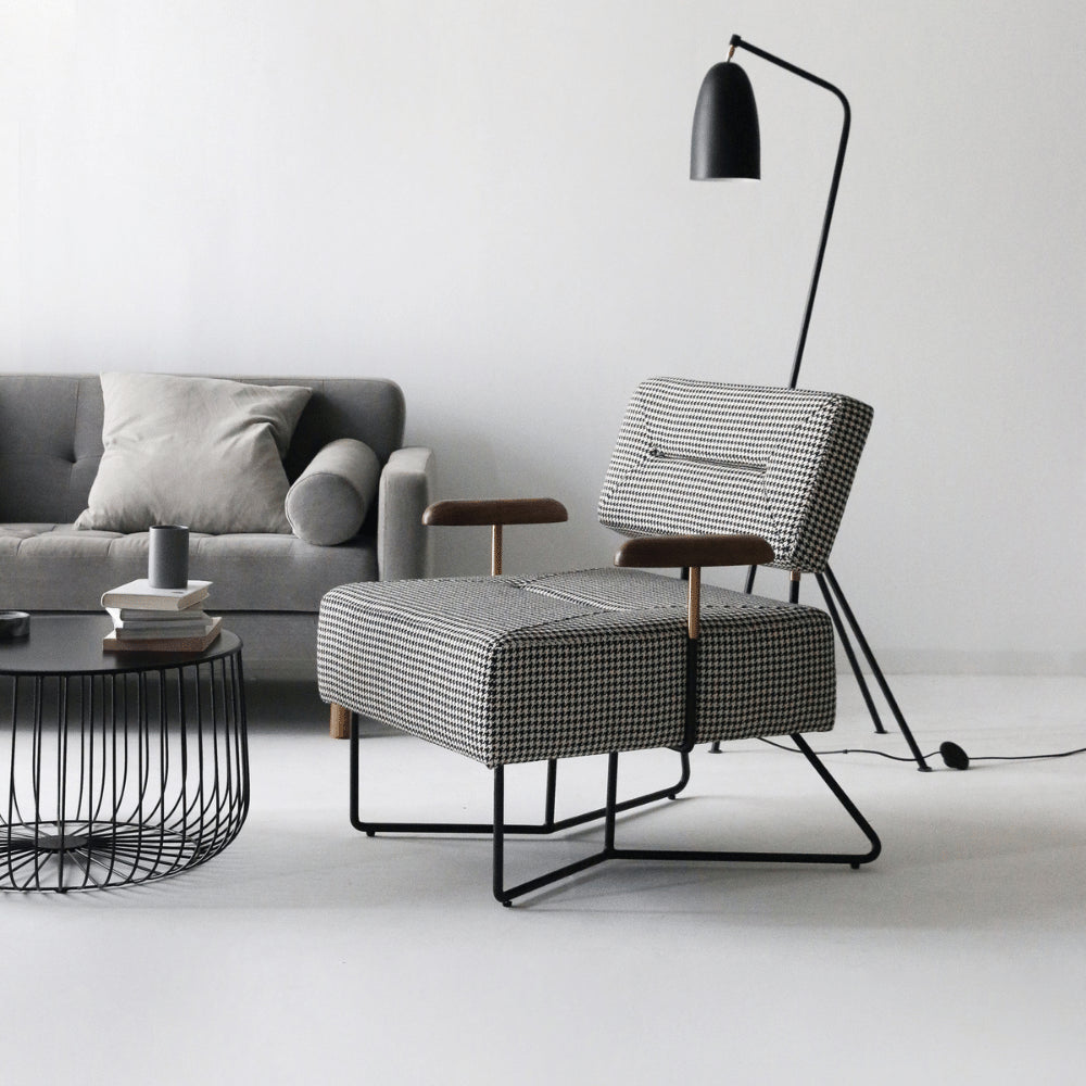 ELARIA houndstooth lounge chair