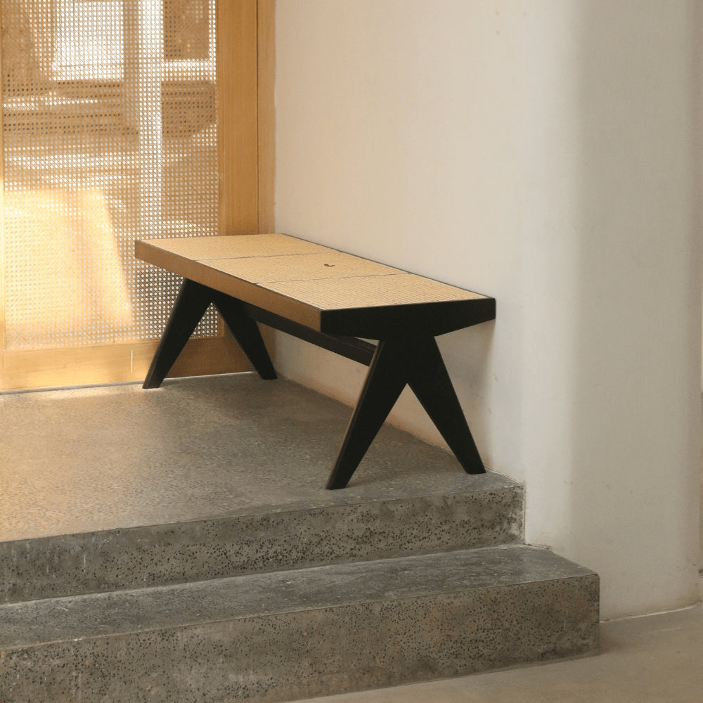 LIBRARY bench in cane