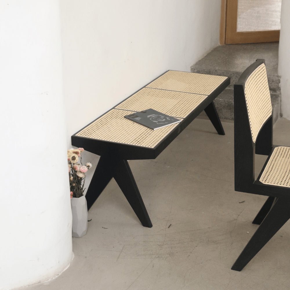 LIBRARY bench in cane