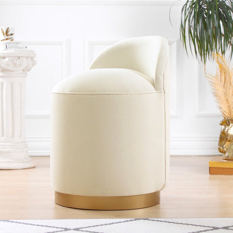 Dover  | Cream Pouffe – Modern Upholstered Ottoman