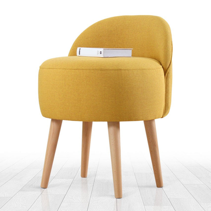 Corvile Yellow Pouffe Modern Upholstered Ottoman
