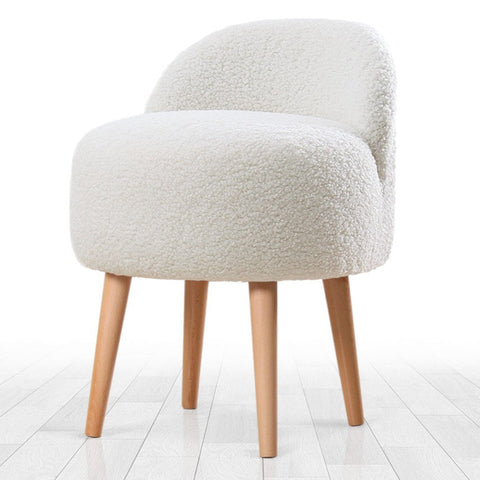 Rufmee  | White Pouffe – Modern Upholstered Ottoman