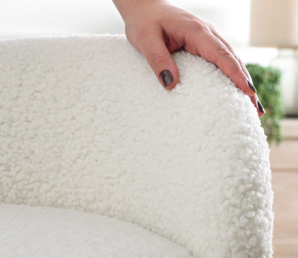 Rufmee  | White Pouffe – Modern Upholstered Ottoman