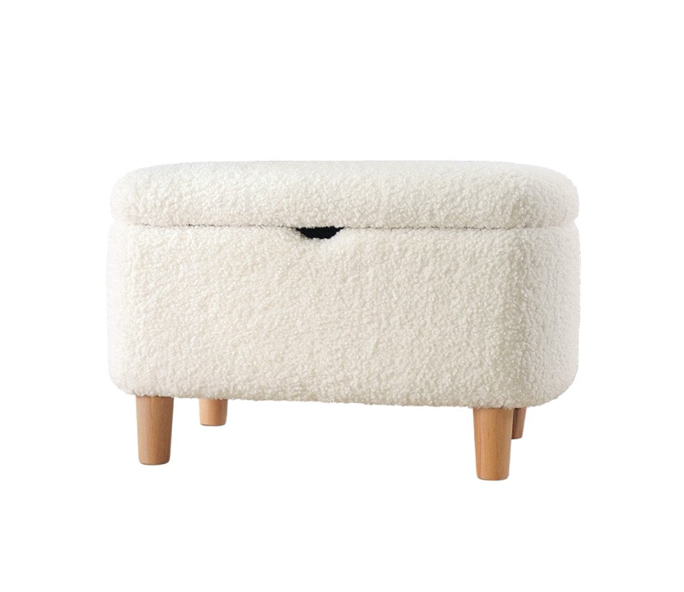 Moouv 3330  | White Pouffe – Modern Upholstered Ottoman