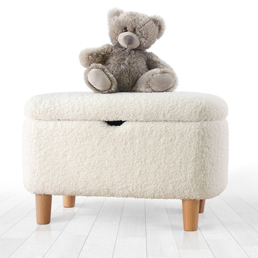 Moouv 3330 White Pouffe Modern Upholstered Ottoman