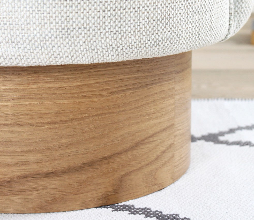 Barren Puf - | Light Grey Pouffe – Modern Upholstered Ottoman