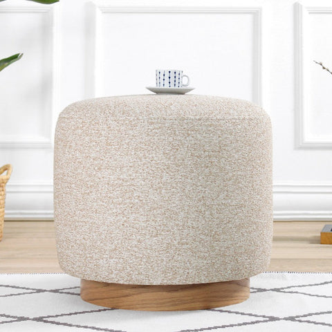 Cheriton Puf  | Beige Pouffe – Modern Upholstered Ottoman