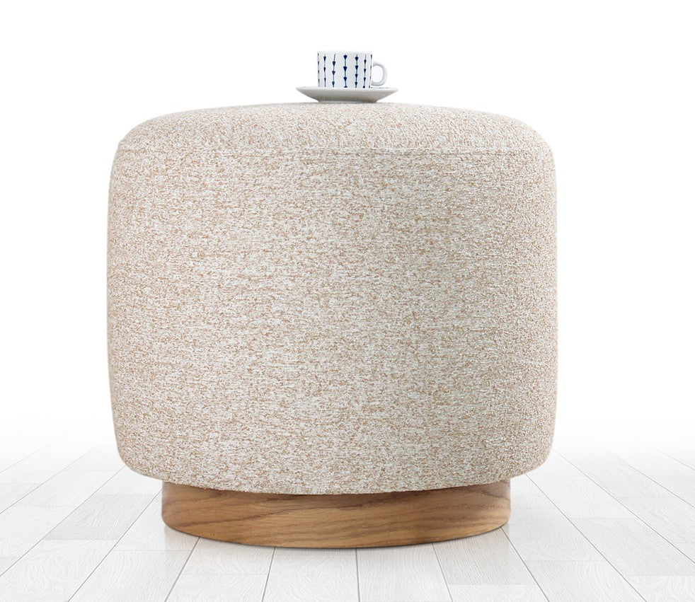 Cheriton Puf  | Beige Pouffe – Modern Upholstered Ottoman