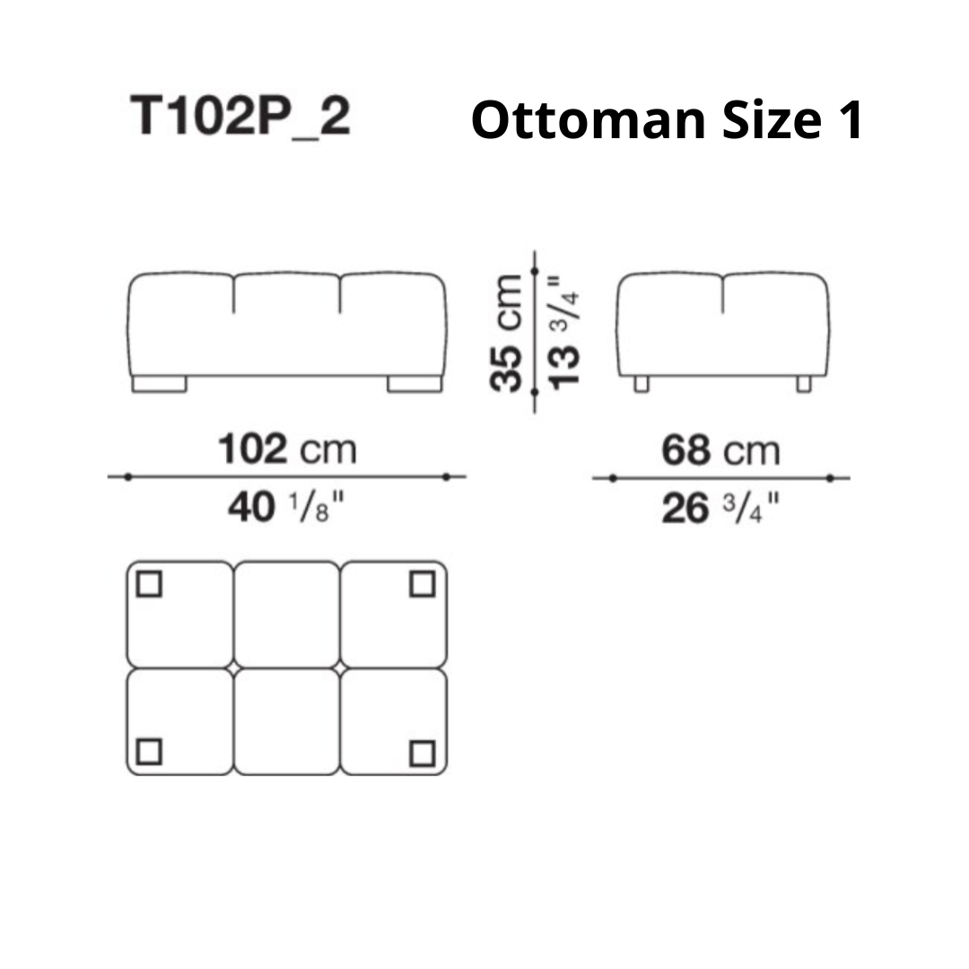 Rectangular Footstool 102 x 68 cm – Tully Modular Sofa
