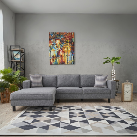 Kale – Grey L Shape Corner Sofa | Designer Sectional for Living Room
