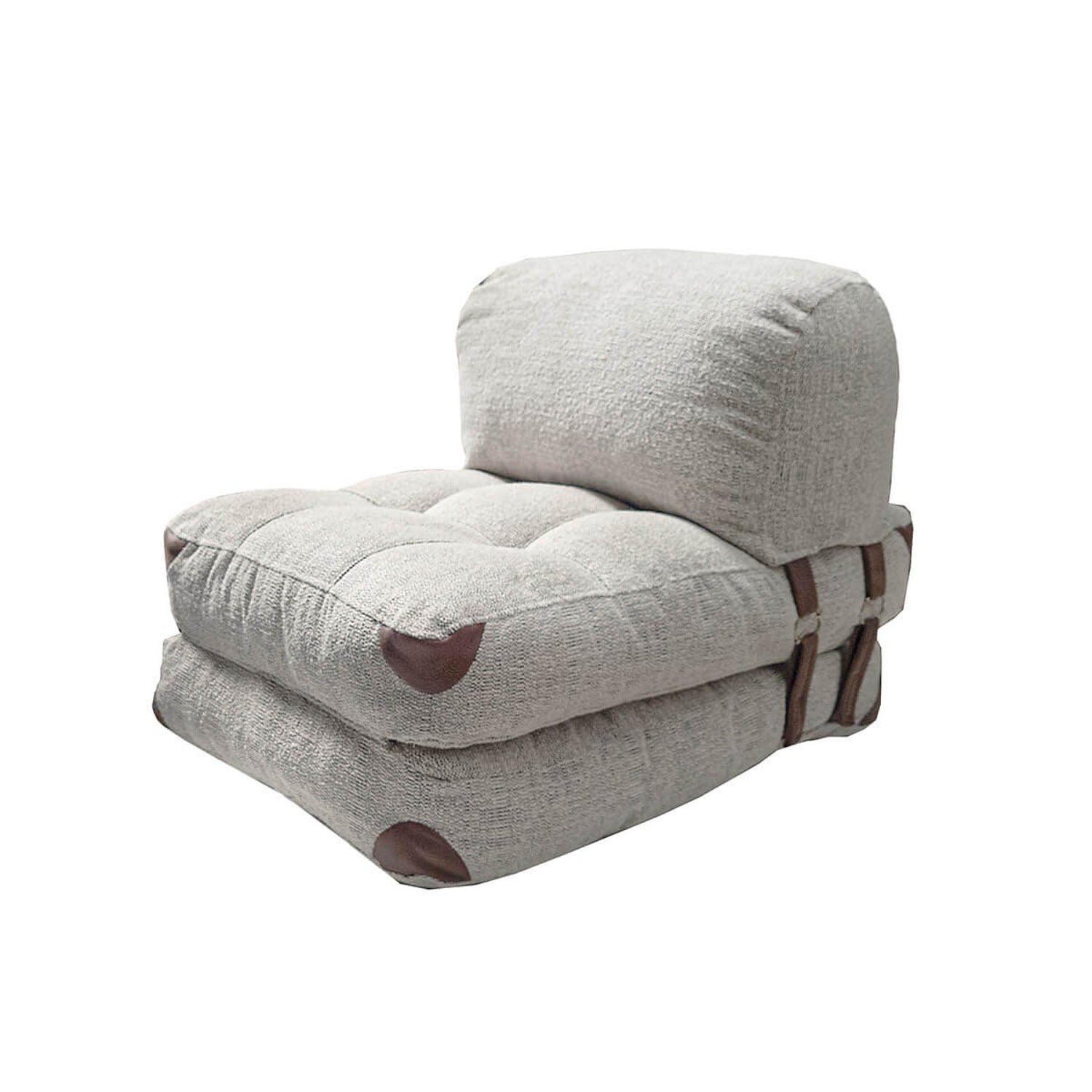 Folding Teddy 1 Seater Sofa Bed - Grey Fabric | Compact Guest Bed