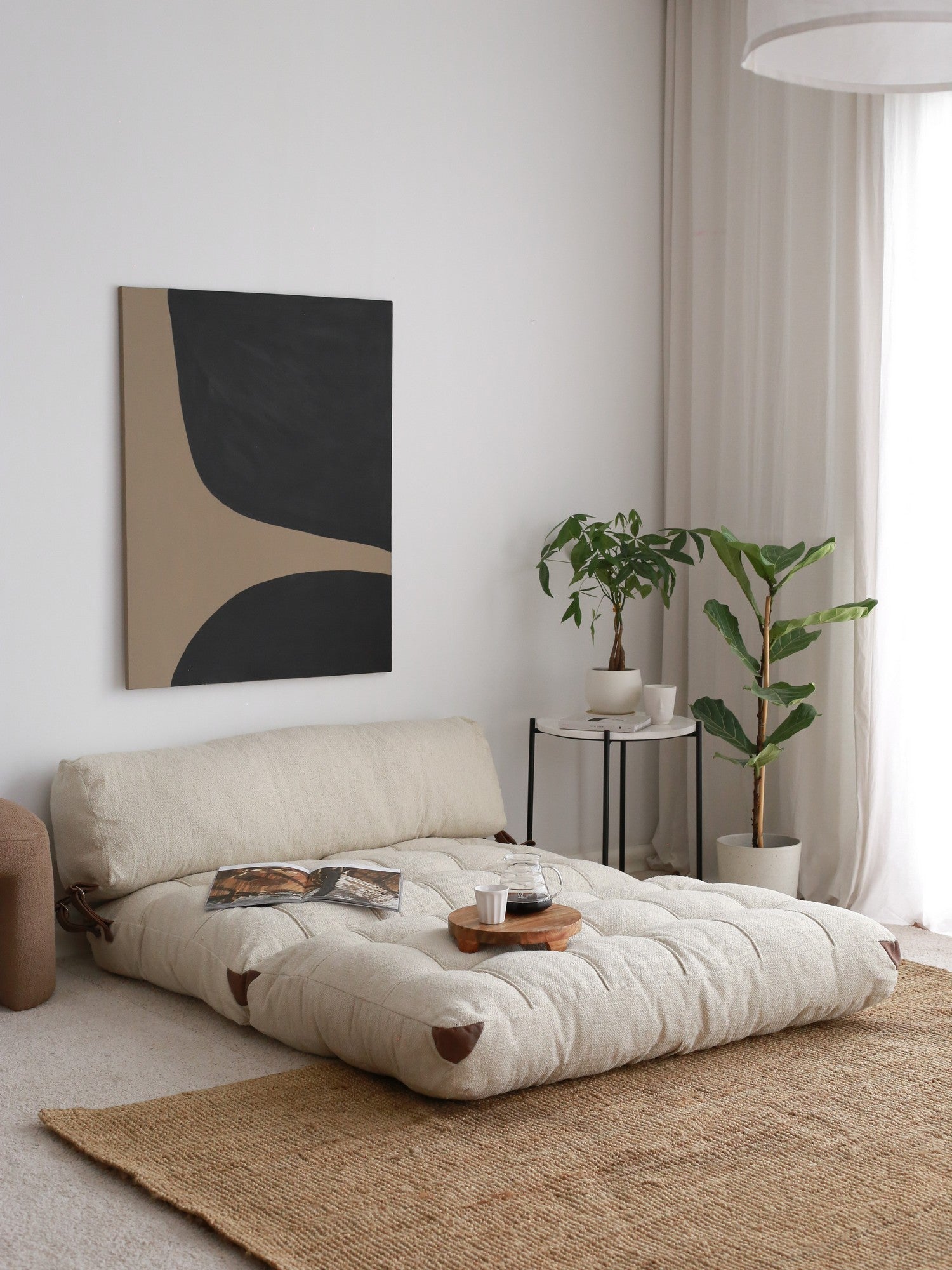 Folding Teddy 2 Cream Two-Seater Sofa Bed