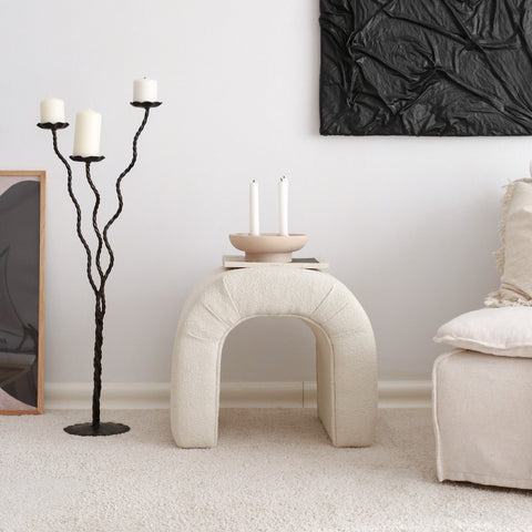 Nu Teddy - Cream  Pouffe – Modern Upholstered Ottoman
