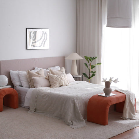 Nu Bench - | Coral Pouffe – Modern Upholstered Ottoman