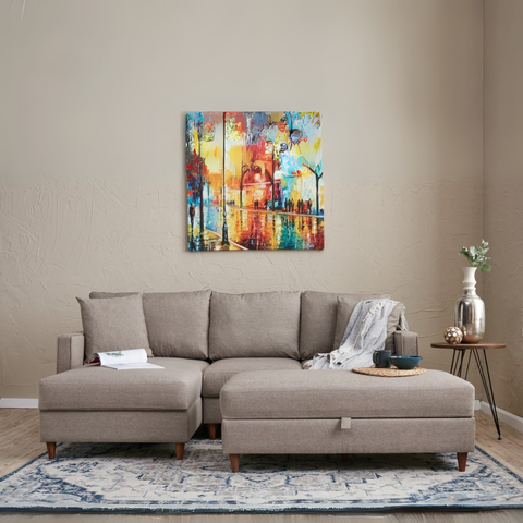 Eva – Cream L Shape Corner Sofa | Designer Sectional for Living Room