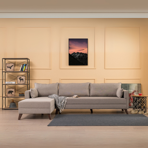 Bella – Cream L Shape Corner Sofa | Designer Sectional for Living Room