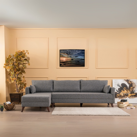 Bella – Grey L Shape Corner Sofa | Designer Sectional for Living Room