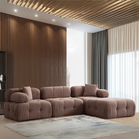 Doblo – Cappuccino L Shape Corner Sofa | Designer Sectional for Living Room