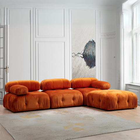 Bubble – Orange L Shape Corner Sofa | Designer Sectional for Living Room