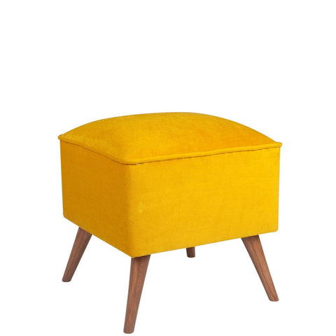 New Bern - Yellow Pouffe – Modern Upholstered Ottoman