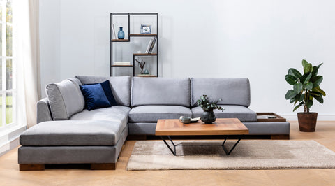 Tulip – Dark Grey L Shape Corner Sofa | Designer Sectional for Living Room