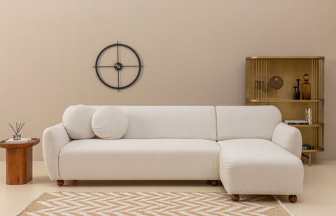 Eddy – White L Shape Corner Sofa | Designer Sectional for Living Room