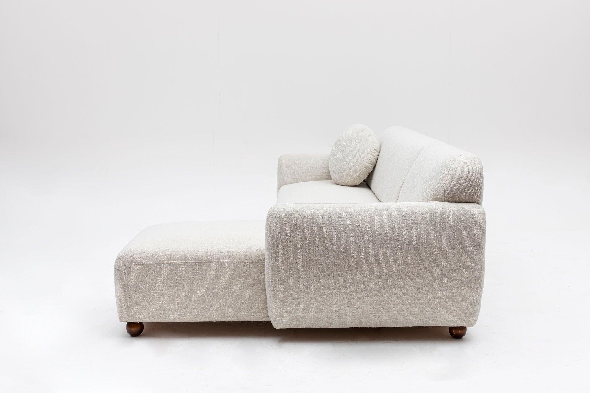 Eddy – White L Shape Corner Sofa | Designer Sectional for Living Room