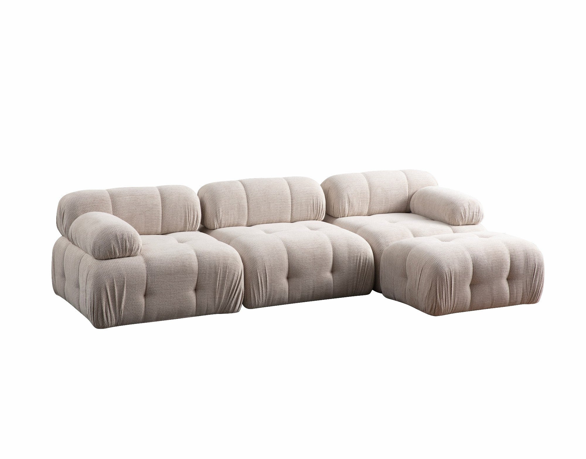 Petite – Cream L Shape Corner Sofa | Designer Sectional for Living Room