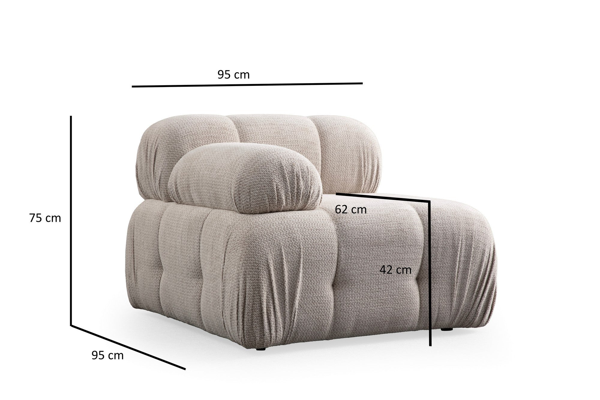 Petite – Cream L Shape Corner Sofa | Designer Sectional for Living Room