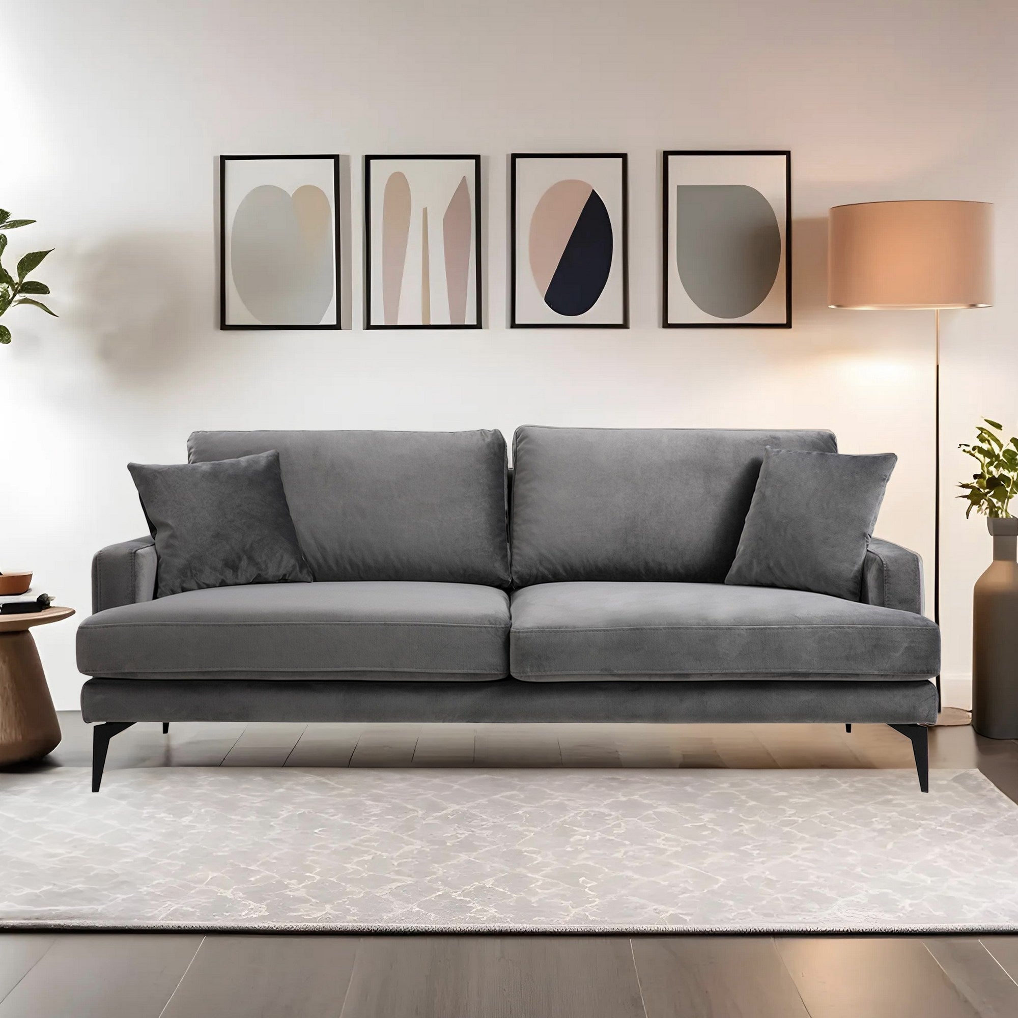 Papira – Grey 3 Seater Sofa | Comfortable Modern Couch for Family