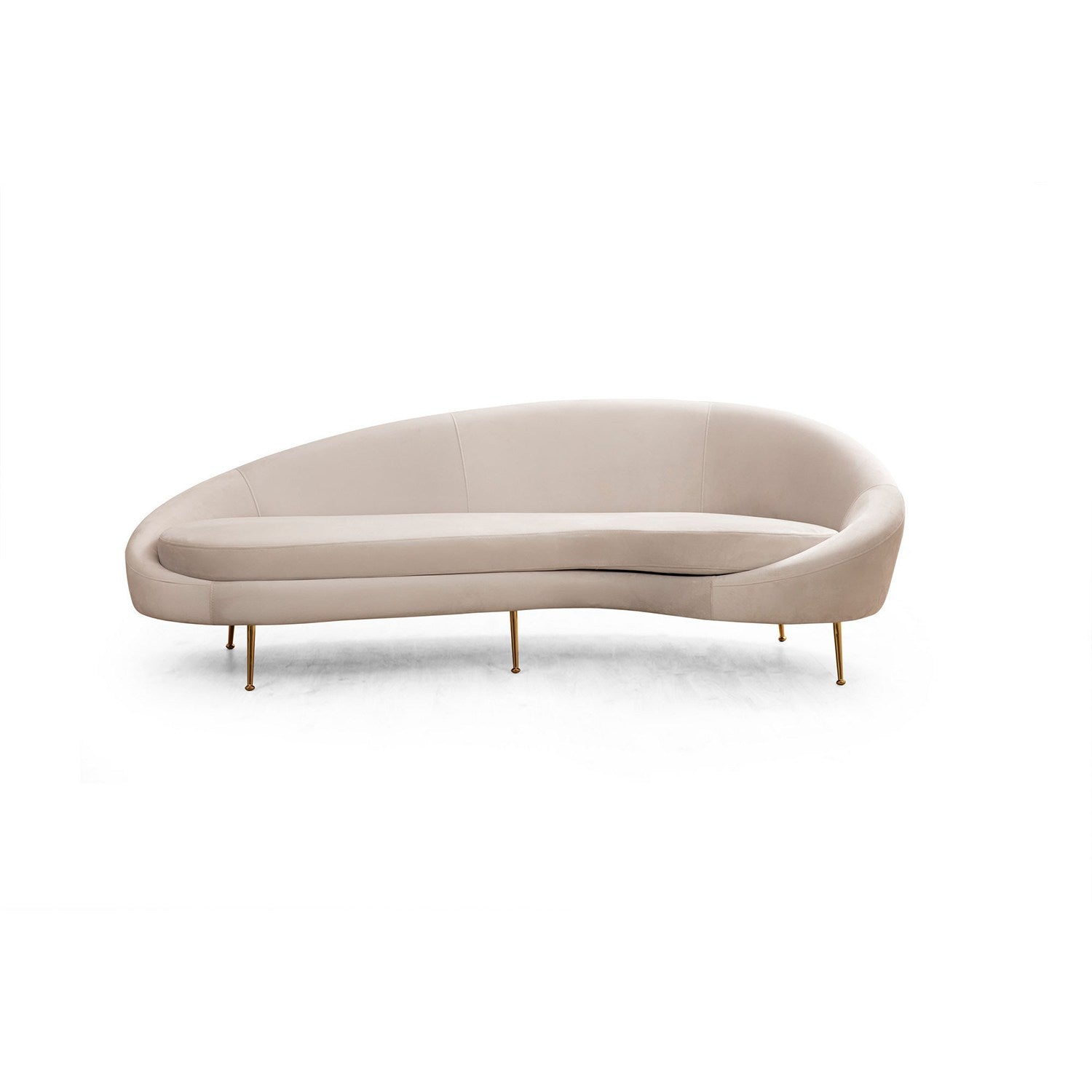 Eses – Curved  3 Seater Sofa beige fabric| Comfortable washable sofa