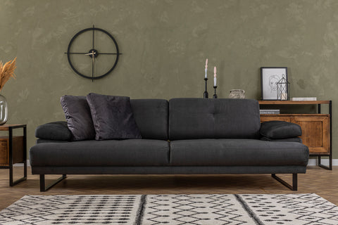 Mustang - Anthracite 3-Seater Sofa - Anthracite