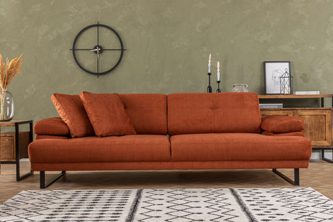 Mustang - Orange 3-Seater Sofa - Orange