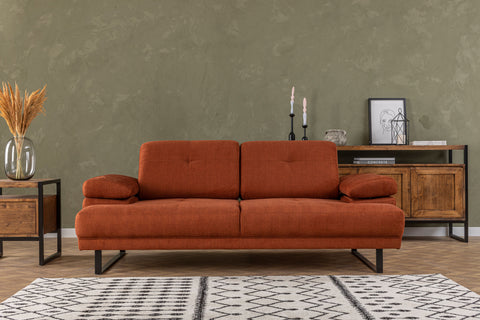 Mustang Orange Two-Seater Sofa Bed