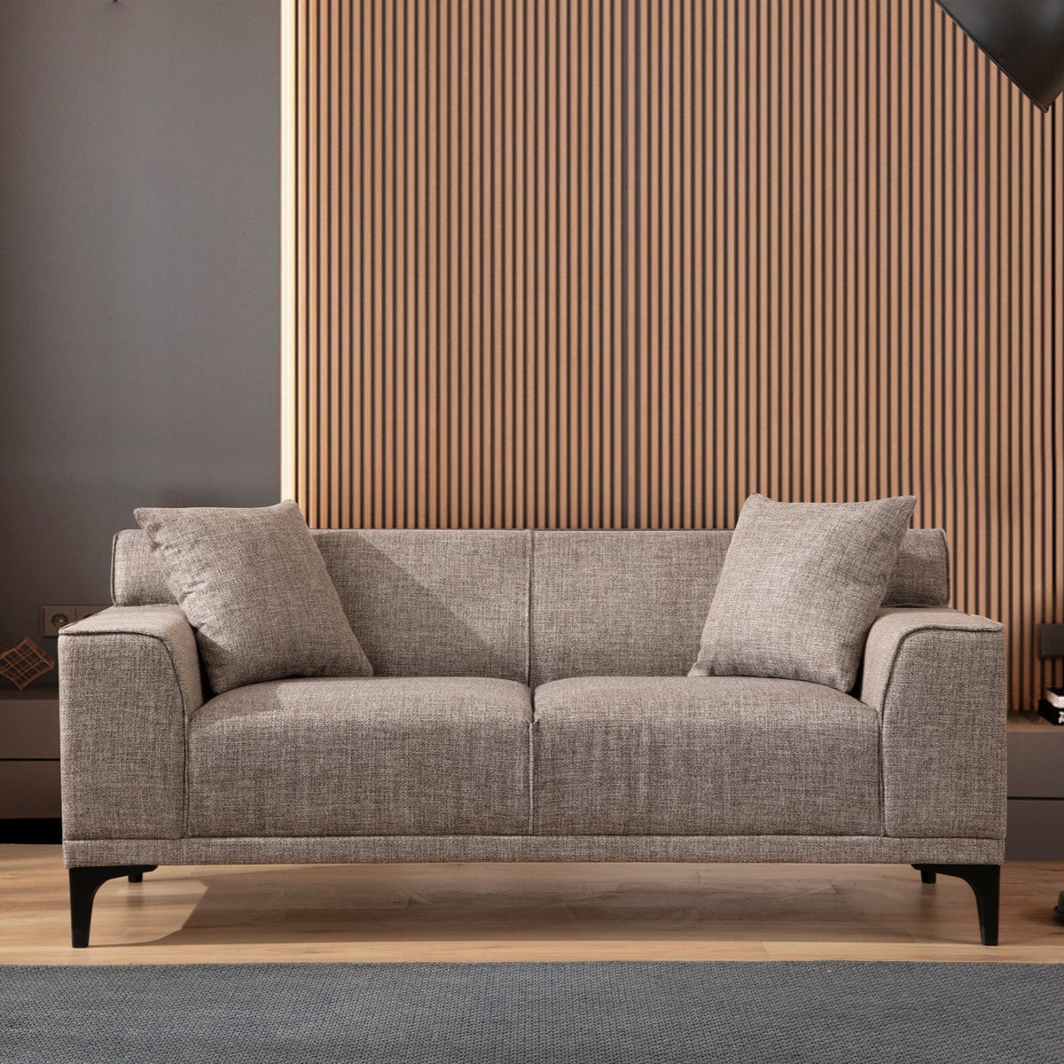 Petra Fawn 2 Seater Sofa Compact Modern Couch for Two