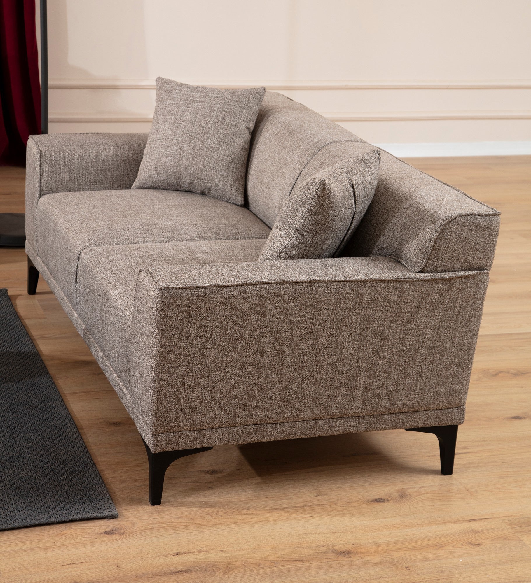 Petra 3 Seater Sofa - Fawn fabric| Comfortable Modern sofa