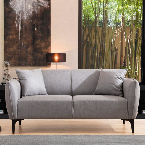 Belissimo – Grey 2 Seater Sofa | Compact Modern Couch for Two
