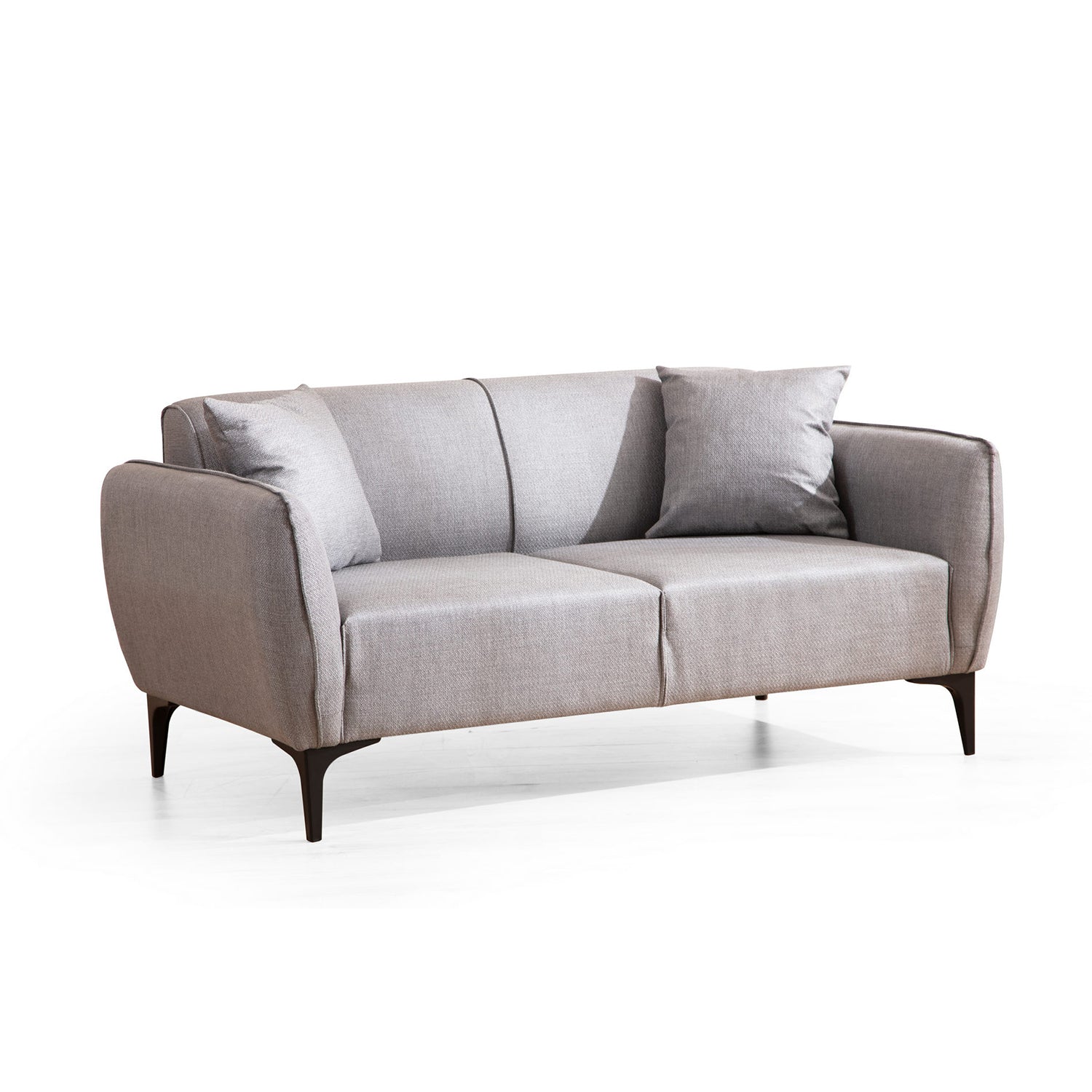 Belissimo – Grey 2 Seater Sofa | Compact Modern Couch for Two
