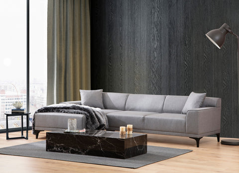 Petra – Light Grey L Shape Corner Sofa | Designer Sectional for Living Room