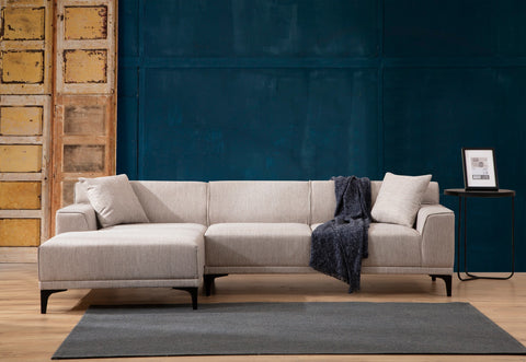 Petra – White L Shape Corner Sofa | Designer Sectional for Living Room