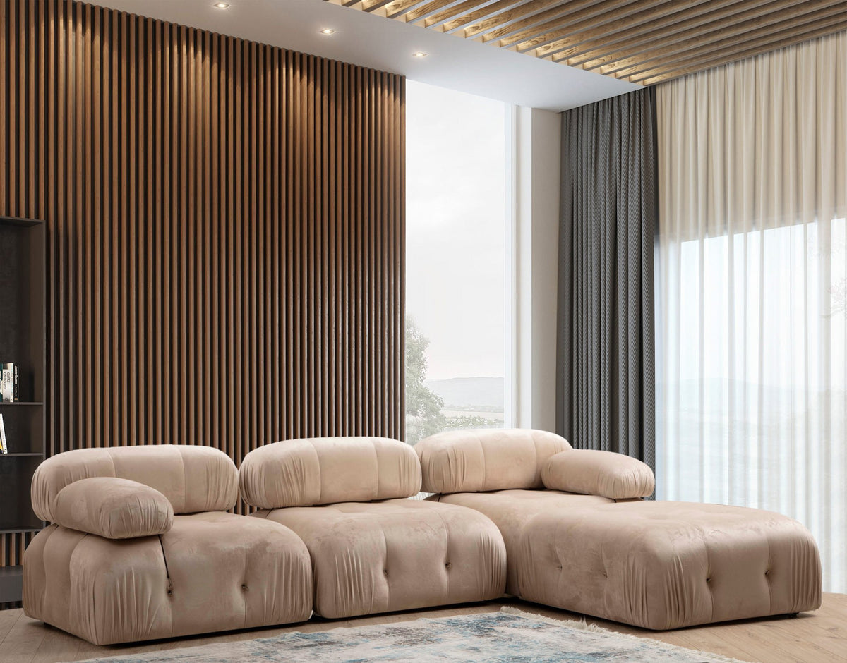 Bubble Cream L Shape Corner Sofa Designer Sectional for Living Room