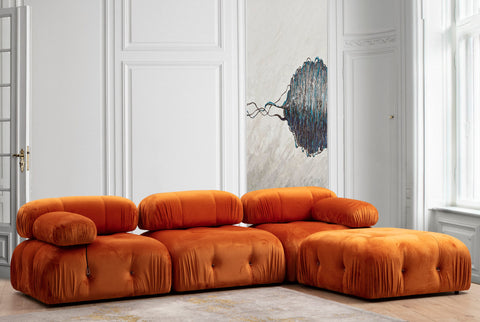 Bubble – Orange L Shape Corner Sofa | Designer Sectional for Living Room