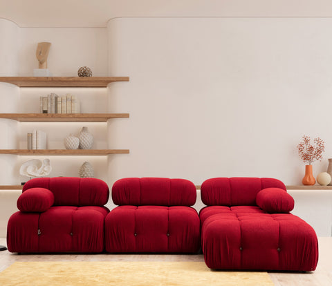 Bubble – Red L Shape Corner Sofa | Designer Sectional for Living Room