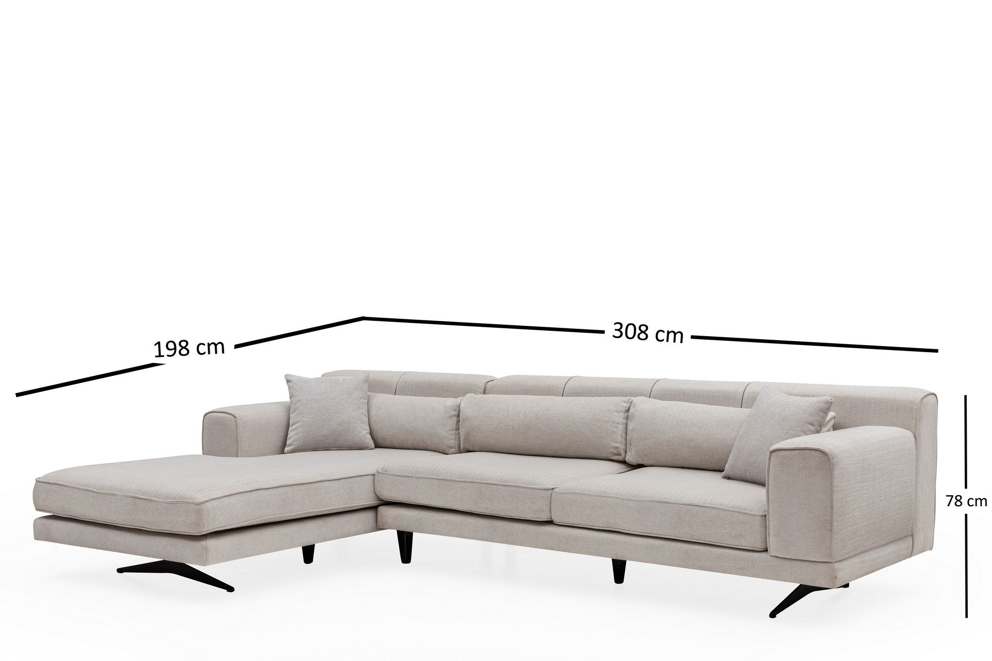 Jivago – Beige L Shape Corner Sofa | Designer Sectional for Living Room