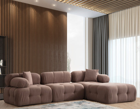 Doblo – Cappuccino L Shape Corner Sofa | Designer Sectional for Living Room