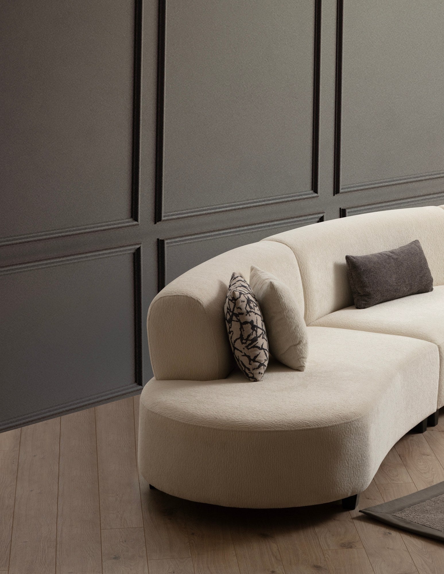 Pars – Cream L Shape Corner Sofa | Designer Sectional for Living Room