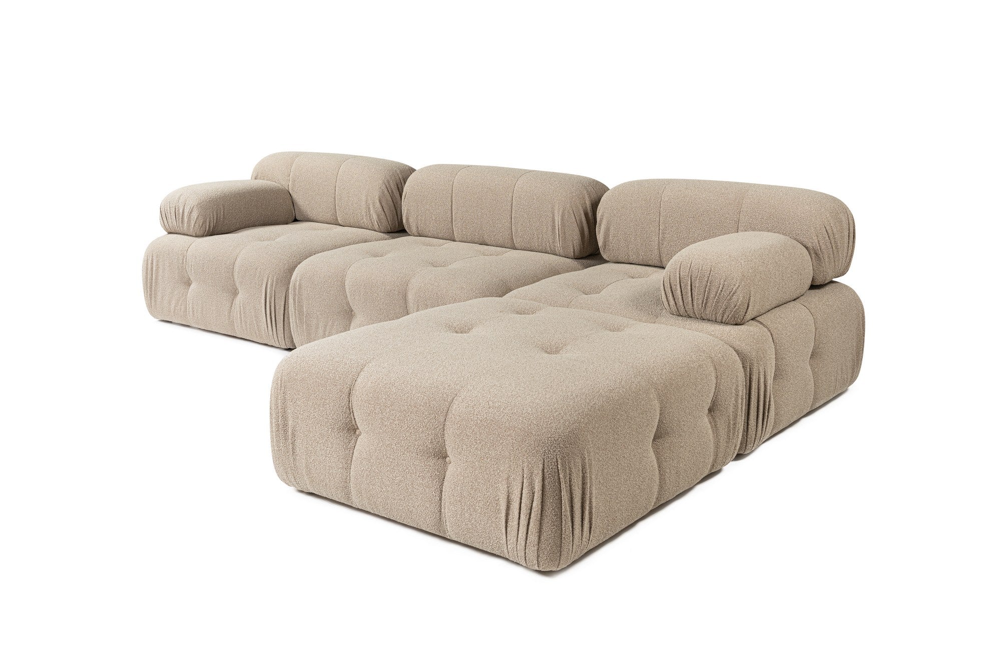 Doblo – Peach L Shape Corner Sofa | Designer Sectional for Living Room